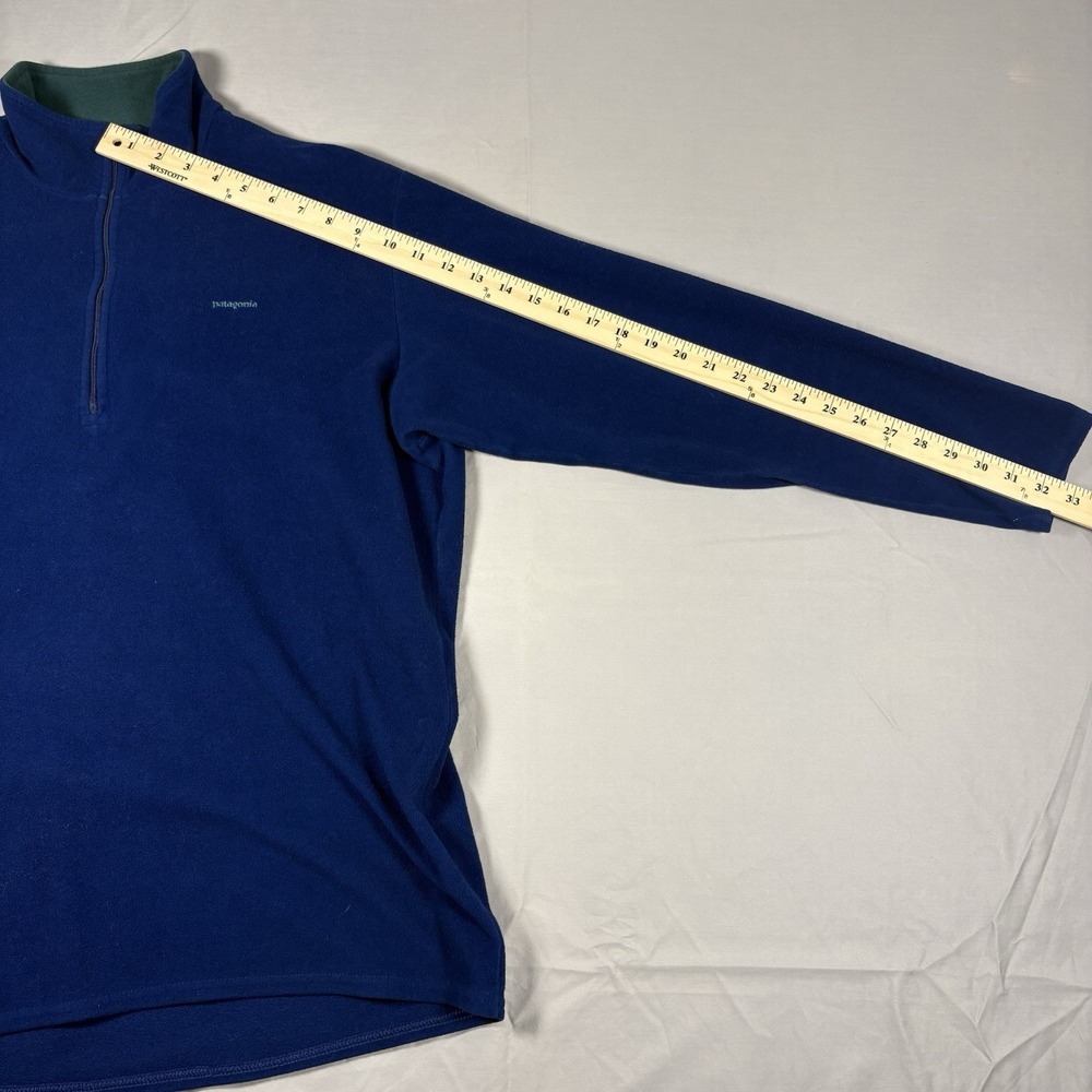 Vintage Patagonia Capilene Fleece Pullover Mens XL USA Blue Green 1/4 Zip 90s - Picture 9 of 9